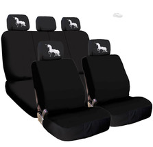 For TOYOTA New Black Flat Cloth Car Truck Seat Cover and Unicorn Headrest Cover - $32.71