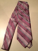 Michael Kors Men&#39;s Tie 2 Tone Pink Stripe Silk Neck Tie - £15.10 GBP