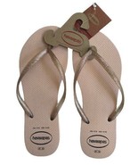 Havaianas Ballet Rose Slim Glitter Flip Flops Women&#39;s 9/10 Sandals Beach... - £30.42 GBP