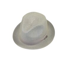 Men's Bently Semi Crushable Fedora Briad Straw Hat Leonardo LE233 Silver Gray image 2