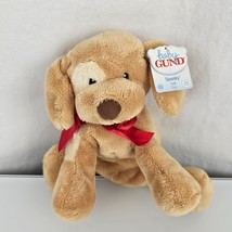 Baby Gund Stuffed Plush Spunky Puppy Dog 88740 Red Ribbon Bow Bark Tan Brown - $79.19