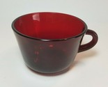Vintage Anchor Hocking Royal Ruby Red Glass Tea Coffee Cup Punch Mug - $11.83