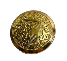 Vintage Salzburg Crest Gold tone Metal Replacement Pocket Sleeve button .60&quot; - £2.20 GBP