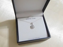 Department Store 18&quot; Sterling Silver Diamond Pendant Necklace C403 $100 - £56.88 GBP
