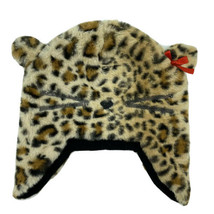Toby &amp; Me Toddler Girls Winter Hat Faux Fur Leopard Print Cat Face - £11.13 GBP