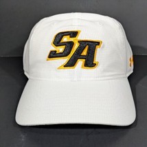 White Athletic Hat SA Logo Santa Ana Black and Gold Pro Shape Under Armo... - $20.18