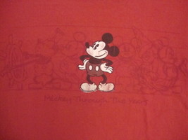 Disney World Disneyland Mickey Mouse Cartoon Vacation Souvenir Red T Shirt L - £14.28 GBP