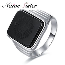 The great gatsby high quality men s ring black onyx ring men s jewelry silver color thumb200