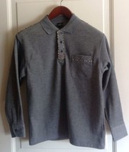 NWOT Linsheng New Image L 48-50 Gray Cotton Blend Polo Shirt  Plaid Deta... - $1,088.76 MXN