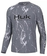HUK Men&#39;s Pursuit Crew Volcanic Ash Long Sleeve Fishing Pull Over Size S... - $34.17 CAD