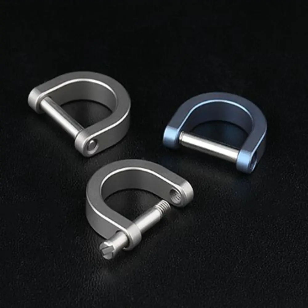 Titanium Alloy Horseshoe Buckles Carabiner D Bow Staples Shackle Key Ring - £8.42 GBP+