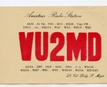 QSL Card VU2MD 1957 India Lt Col Dady L Major - $9.90