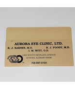 Aurora Eye Clinic R J Barnes Foody Witt Aurora IL Advertising Fridge Magnet - £7.07 GBP