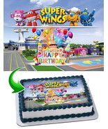 Super Wings - Edible Cake Topper - 11.7 x 17.5 Inches 1/2 Sheet rectangular - $698.07 MXN