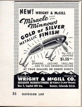 1954 Print Ad Wright &amp; McGill Miracle Minnow Fishing Lures Denver,CO - $9.25