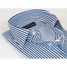 Men's Shirt ENZO PARK Turkey Soft Cotton Wrinkle Resistant Enzo8 Navy Stripe image 2