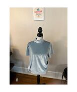 Madewell Light Greenish Velvet Short Sleeve Turtleneck Top Women’s Size ... - €22,10 EUR
