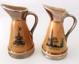 2 Small Wade Ireland Pitcher Trafalgar &amp; Square Picadilly Circus Lusterw... - $17.56 CAD
