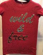 Optima Cotton Wear Junior Md Embellished Girls/Women's Red T-Shirt Wild & Free - £17.12 GBP