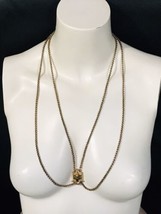 Victorian Gold Filled Pearl Watch Slide Chain Necklace 60” 49 Grams - £171.22 GBP