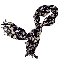 Women&#39;s Large Palm Tree Scarf Wrap Small Stain Shown in Photos - $10.21