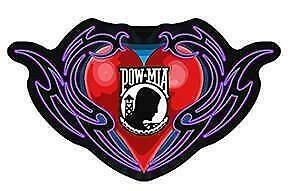 4 INCH TRIBAL HEART POW REMEMBERANCE PATCH embroidered USA p3022 iron or... - $8.50