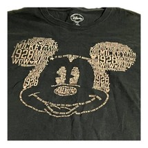 Walt Disney World WDW T-Shirt Black Mickey Mouse Head Word Sayings 1928 Size L - £18.38 GBP