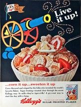 Kelloggs Sugar Frosted Flakes Canon Tony the Tiger cereal-1965 Vintage P... - $10.94
