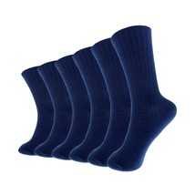 6 Pairs Comfortable Casual Cotton Socks For Women, Girls And Students (Navy Blue - £25.09 GBP