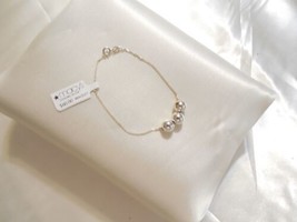 Department Store 6&quot; w 1&quot; ext Sterling Silver Bead Chain Bracelet  Y461 $60 - £16.63 GBP