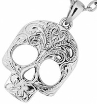 Hawaiian Jewelry by Austaras - Skull Necklace Pendant Hawaii Style 316L Steel - £68.82 GBP