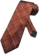 Men&#39;s Silk Necktie Diagonal Lines Solid Color - One Size Neck Tie (Russet Brown) - £12.59 GBP