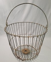 Vintage Metal Wire Egg Gathering Basket Old Farm Decor Shabby Primitive - $21.46