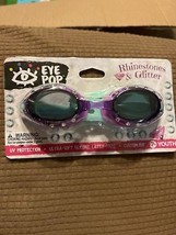 Eye Pop - Rhinestones and Glitter purple/aqua youth goggles 7+ - £7.27 GBP