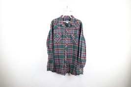 Vintage 90s Wrangler Mens XLT Faded Western Rodeo Flannel Button Shirt Plaid - £31.10 GBP