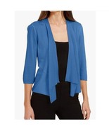 Alfani Womens Large Cobalt Sea Blue Open Front Cardigan Sweater NWT B26 - £25.54 GBP