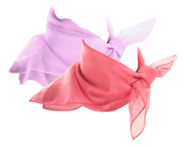 50s Style Sheer Chiffon Square Scarves Set w 1 Lilac and 1 Pink Scarf - ... - £15.21 GBP