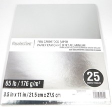 Recollections, Silver Foil Cardstock Paper, 8.5&quot; X 11&quot;, 25-Pack New - £12.67 GBP