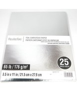 RECOLLECTIONS, SILVER FOIL CARDSTOCK Paper, 8.5&quot; x 11&quot;,  25-Pack  NEW - $16.13