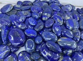 Lapis Lazuli with pyrite Palm Worry Soap Stone Shape Oval Crystal lot 5KG - £275.43 GBP