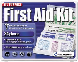 First Aid Only 112 All-Purpose First Aid Kit, 34 Pieces, 3 3/4 x 4 3/4 x 1/2, Bl - £26.37 GBP