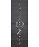 Murano Hand Blown Glass Swirl Bulb Decanter Clear Silver Mercury - £142.01 GBP