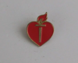 Vintage American Cancer Society Heart &amp; Cross Lapel Hat Pin - $7.28