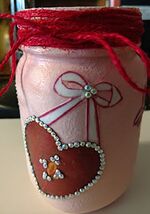 Sweet Hearts New Pint Size Jar Home Decor Shelf Desk Candy Trinkets Hand... - $9.95