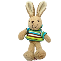 Demdaco Nat and Jules Small Plush Brown Bunny with Hoodie Stuffed Animal 12&quot; - £12.07 GBP