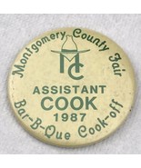 Montgomery County Fair BAR-B-QUE Cookoff 1987 Texas BBQ Cook Off 80s Pin... - $40.04