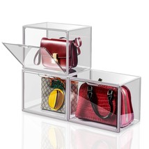 3Pack Clear Plastic Handbag Storage Organizer For Closet, Acrylic Display Case F - £48.75 GBP