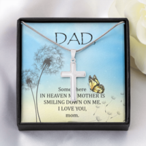 Somewhere in Heaven Dad Memorial Dad Memorial Cross Necklace Sympathy Loss of F - £45.04 GBP+