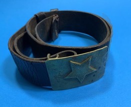 ORIGINAL OLD ALBANIA MILITARY STAR LEATHER BELT-PARTISAN SOLDIER BELT-CO... - £51.25 GBP