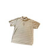 Izod Pale yellow stripe Polo Golf Shirt Size Large Men&#39;s - $27.00 CAD